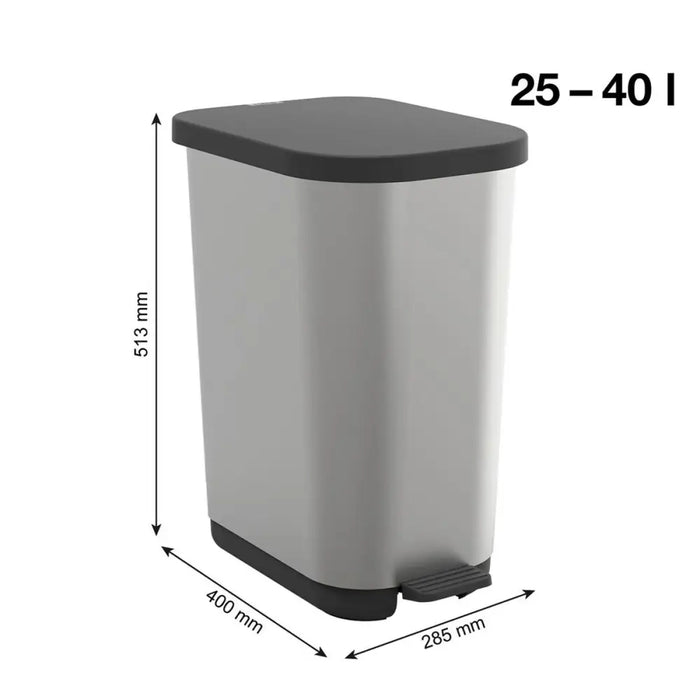 Waste bin Rotho Ribo Silver Silver Plastic 35 L - Други продукти за почистване<<<Почистване Прахосмукачки И