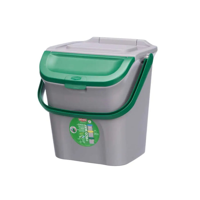 Waste bin Stefanplast ECOWAY Green Grey polypropylene 28 L Stackable (6 Units) - Почистване Прахосмукачки И