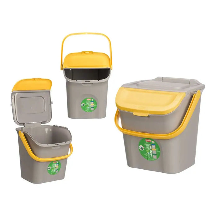 Waste bin Stefanplast ECOWAY Yellow Grey polypropylene 28 L Stackable (6 Units) - Почистване Прахосмукачки И
