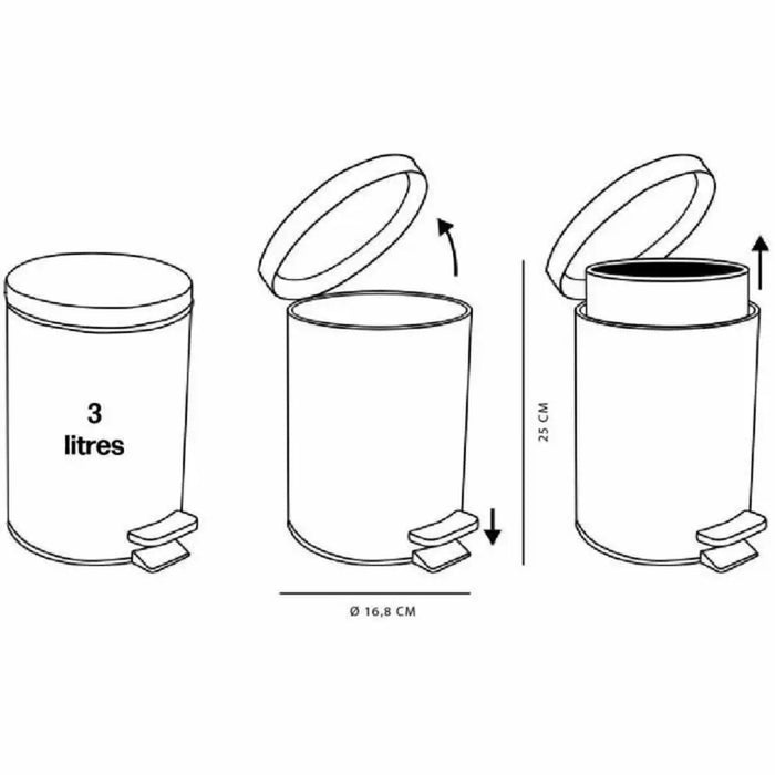 Waste bin TODAY Pink 3 L - Баня<<<Дом Градина<<<BigBuy&&&Аксесоари и кранчета<<<Баня<<<Дом Градина<<<BigBuy