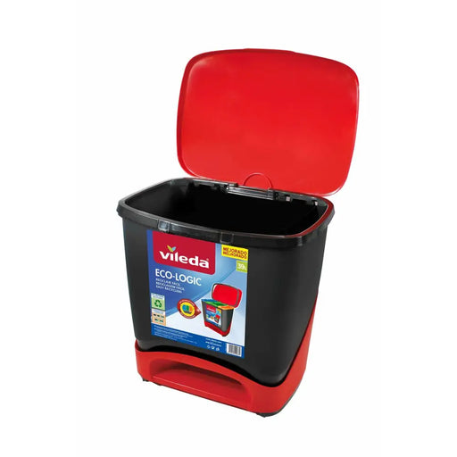 Waste bin Vileda ECO-LOGIC polypropylene 39 L Black Red Red/Black - Почистване Прахосмукачки И Гладене<<<Дом