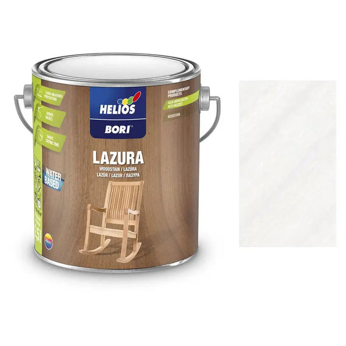 WATER SOLUBLE VARNISH WITH UV WHITE 2.5 L HELIOS BORI - Лакове за дърво<<<Лакове и импрегнанти за дърво<<<Бои и