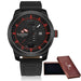 Waterproof male quartz watch NAVIFORCE 9063 - Black and red - Men’s Watches