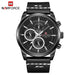 Waterproof male quartz watch NAVIFORCE 9148 - black - Men’s Watches
