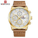 Waterproof male quartz watch NAVIFORCE 9148 - Gold-White - Men’s Watches