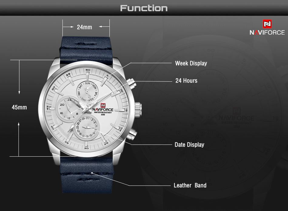Waterproof male quartz watch NAVIFORCE 9148 - Men’s Watches