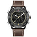 Waterproof male quartz watch with dual display NAVIFORCE 9144 - Black-Yellow - Men’s Watches
