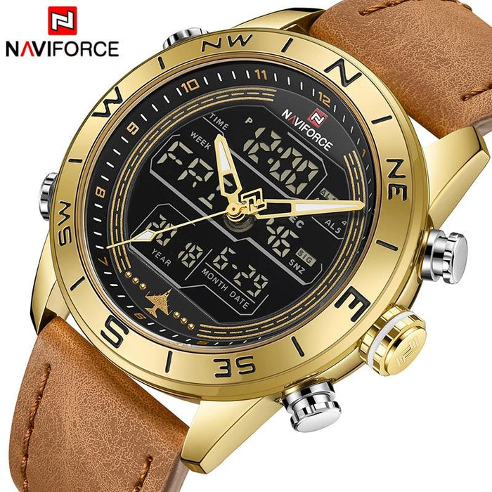 Waterproof male quartz watch with dual display NAVIFORCE 9144 - Men’s Watches