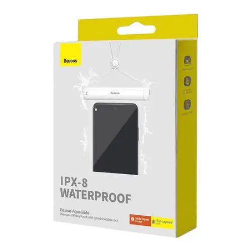 Waterproof phone case Baseus AquaGlide with Cylindrical Slide Lock (white) - Waterproof cases<<<Cases<<<GSM