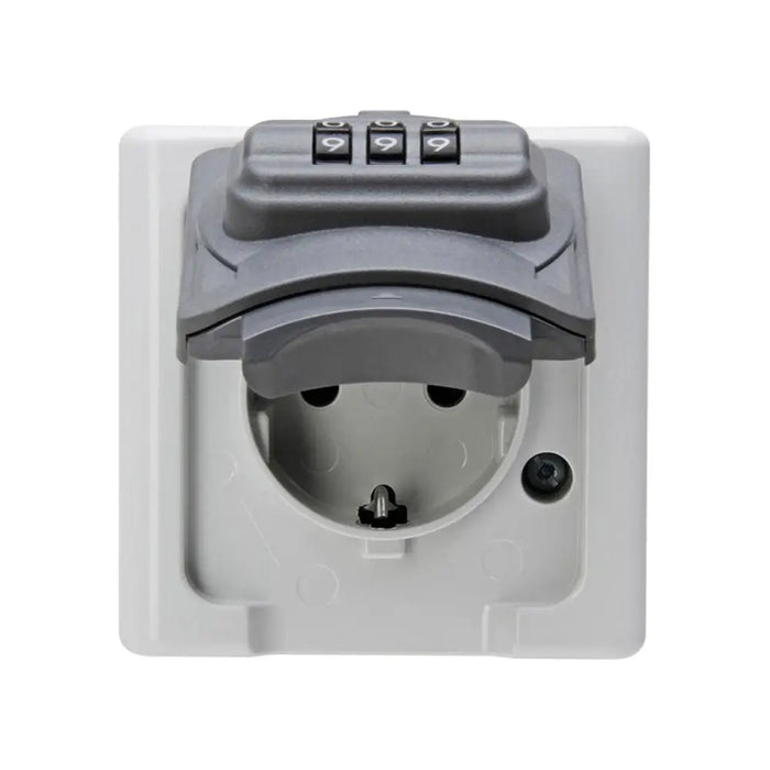 Waterproof socket base Kopp Grey Manual combination lock With lid Exterior Type F - Сигурност Удома<<<Дом