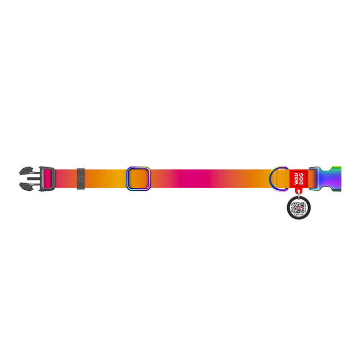 Waudog gradient nylon dog collar with QR code orange size L - Walking and transportation<<<Pets<<<InnproXML