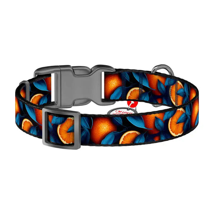 Waudog ’Oranges’ nylon dog collar with QR code size S - Walking and transportation<<<Pets<<<InnproXML