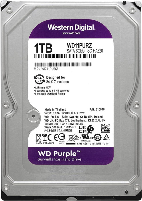 Hard drive WD Purple WD11PURZ, 1TB, 5400rpm, 64MB, SATA 3
