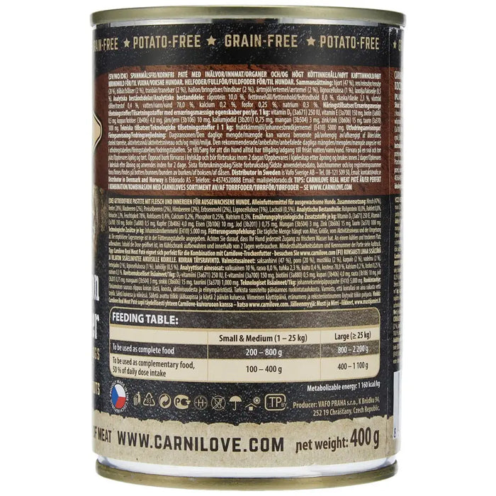 Wet food Carnilove Wild Wet Venison & Reindeer Deer Reindeer 400 g - Домашни Животни<<<Дом Градина<<<BigBuy&&&Хранене