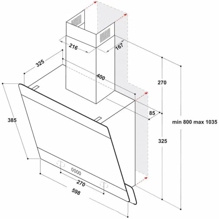 Whirlpool WHVP 65F LM K hood - Абсорбатори Стенен монтаж<<<Абсорбатори за вграждане<<<Уреди за