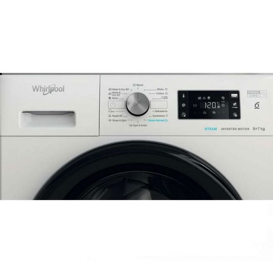 Washing machine with dryer WHIRLPOOL FFWDB 976258 BV EE, 9/7 kg, 6th Sense, FreshCare+, 1600 rpm.