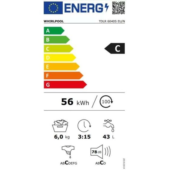 Washing machine WHIRLPOOL TDLR 6040S EU/N