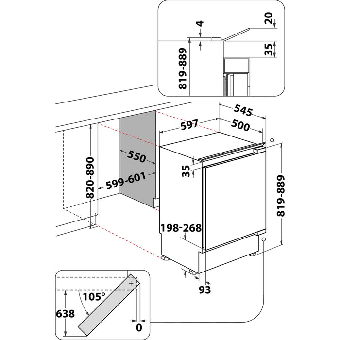Undercounter refrigerator WHIRLPOOL WBUF011