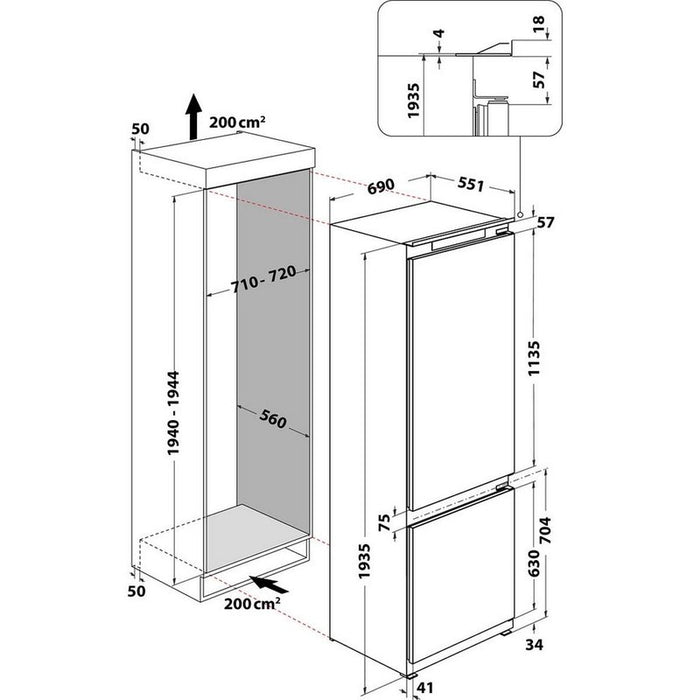 Built-in refrigerator Whirlpool WH SP70 T242 P