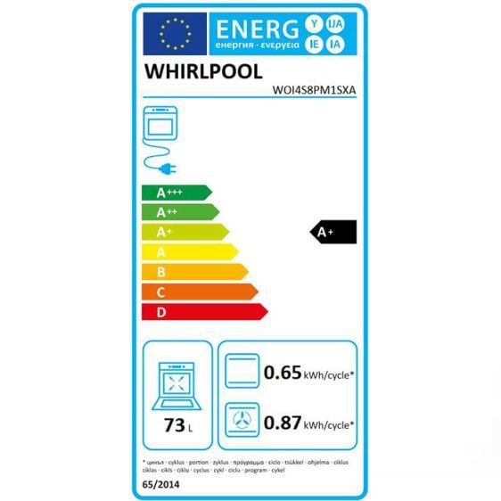 Built-in oven WHIRLPOOL WOI4S8PM1SXA, 73 l, Pyrolysis, A+