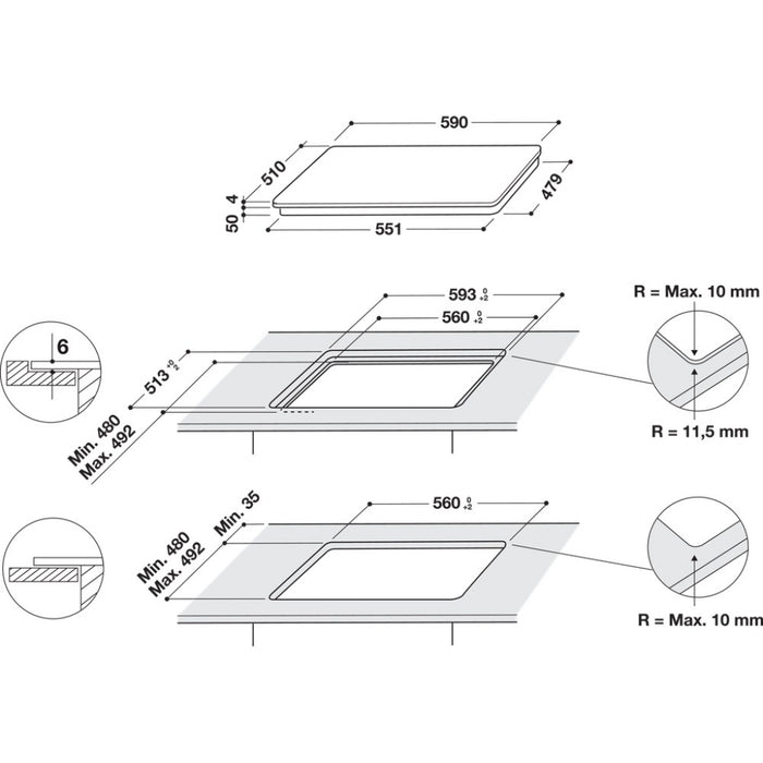 Built-in hob Whirlpool WS Q2160 NE