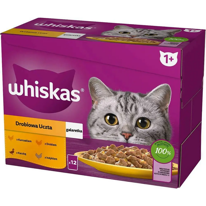 WHISKAS sachet jelly poultry duck turkey chicken - wet cat food - 12x85 g - Wet foodDLK-KAM<<<For the catDLK<<<ActionPL