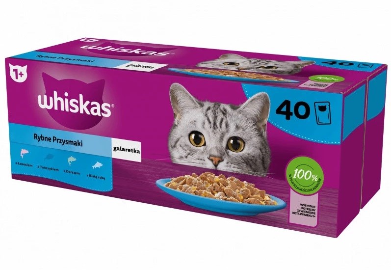 WHISKAS Fish Favourites in jelly - wet cat food - 40x85 g