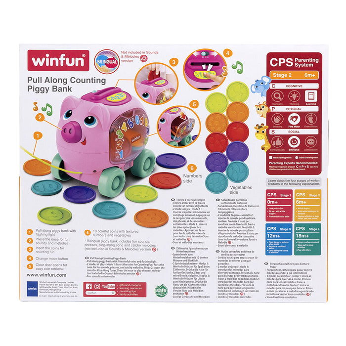 WinFun Musical Toy - Pull-along Piggy Bank