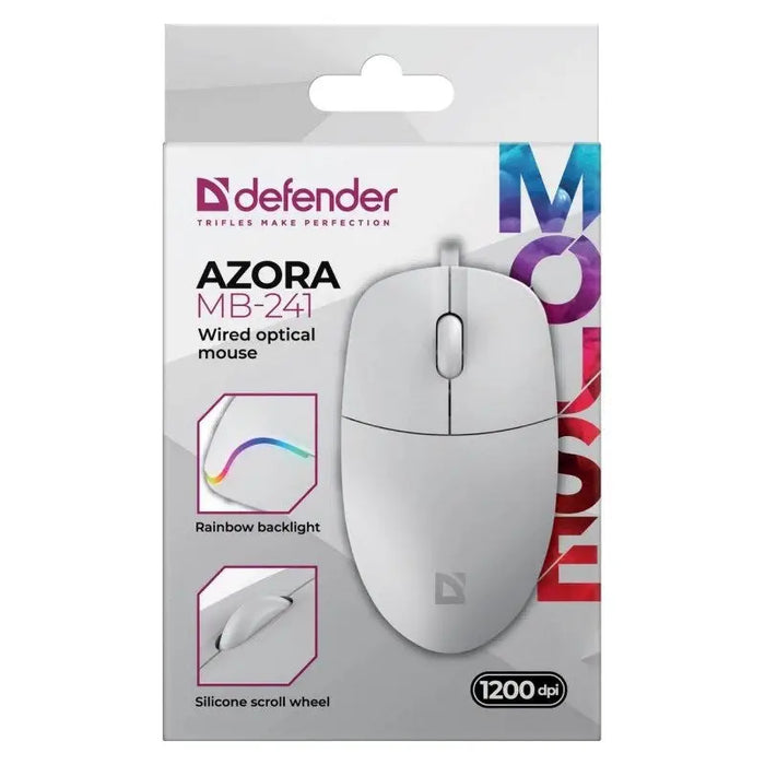 WIRED MOUSE DEFENDER AZORA MB-241 RF WHITE 1200dpi 3P - MicePER-MYS<<<Input / Output DevicesPER<<<ActionPL