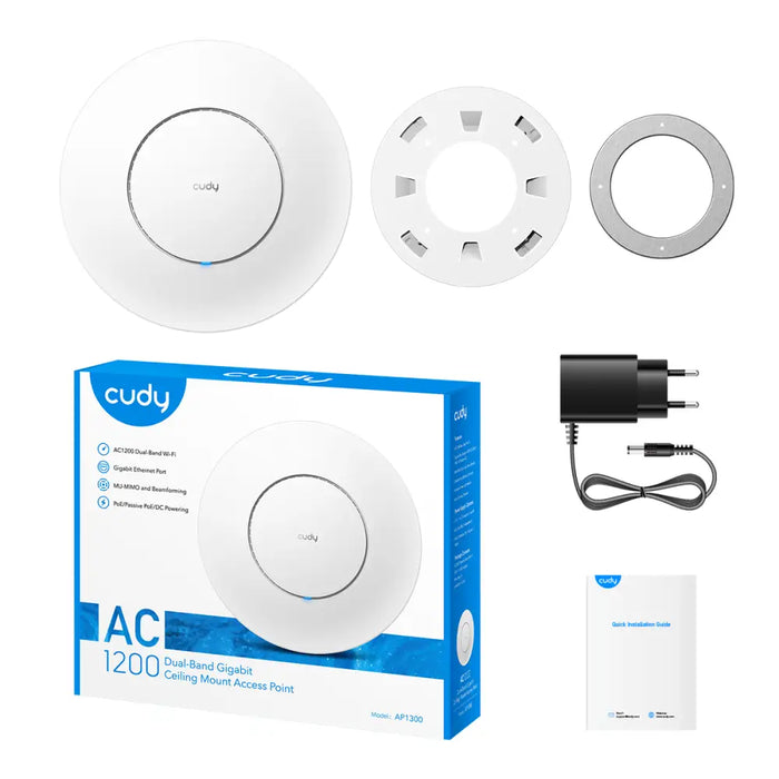 Wireless Access Point Cudy AP1300 AC1200 2.4/5 GHz 300 - 867 Mbps DC adapter - Access Point<<<Мрежово