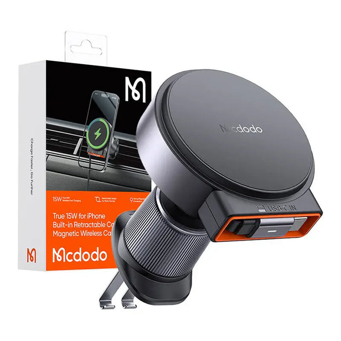 Wireless car charger with retractable USB-C cableMcdodo CH-3000 15W (black) - Car chargers<<<Chargers<<<GSM