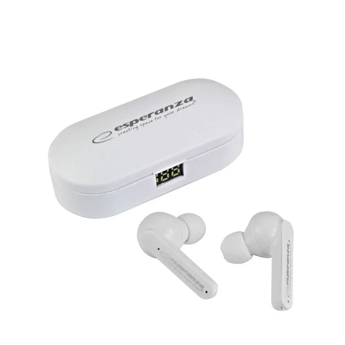 Wireless Earphones with Charging Case Esperanza EH230W White - Bluetooth headsetsAKG-SBL<<<GSM
