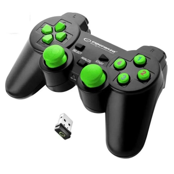 Wireless Gaming Controller Esperanza Gladiator GX600 USB 2.0 Black Green PC PlayStation 3 - Аксесоари за
