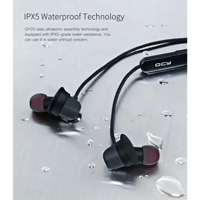 Wireless Headset Blue Bluetooth Headset QCY QY20 IPX5 Waterproof - Wireless Earphones