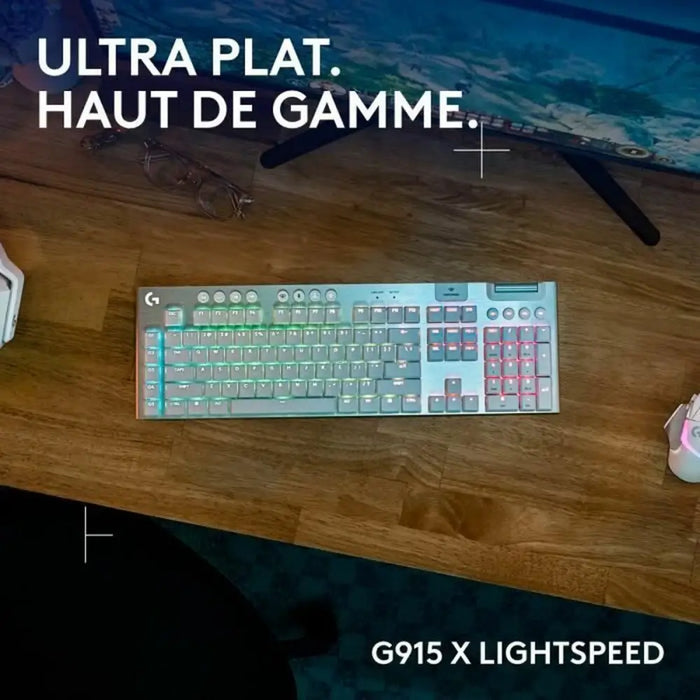 Wireless Keyboard Logitech G915 X White AZERTY - Електроника Периферни и резервни части<<<Компютри|