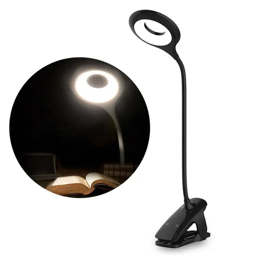 Wireless LED reading lamp with clip + black micro USB cable - Table lamps<<<HurtelXML