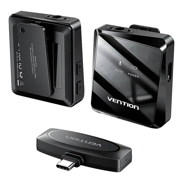 Wireless microphone x2 Vention NCBB0 USB-C (black) - Lavalier<<<Microphones<<<Audio<<<InnproXML&&&Електроника Периферни