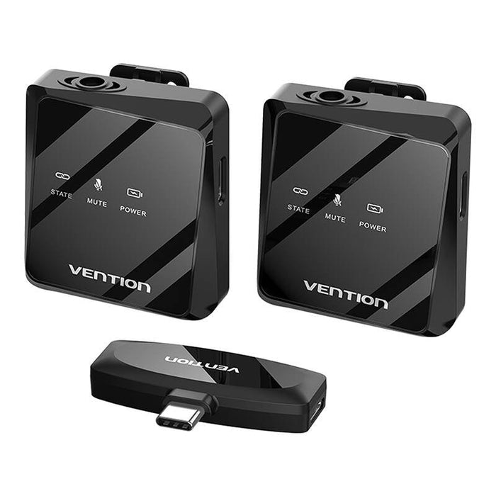 Wireless microphone x2 Vention NCBB0 USB-C (black) - Lavalier<<<Microphones<<<Audio<<<InnproXML&&&Електроника Периферни