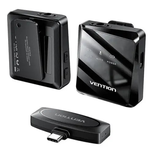 Wireless microphone x2 Vention NCBB0 USB-C (black) - Lavalier<<<Microphones<<<Audio<<<InnproXML&&&Електроника Периферни