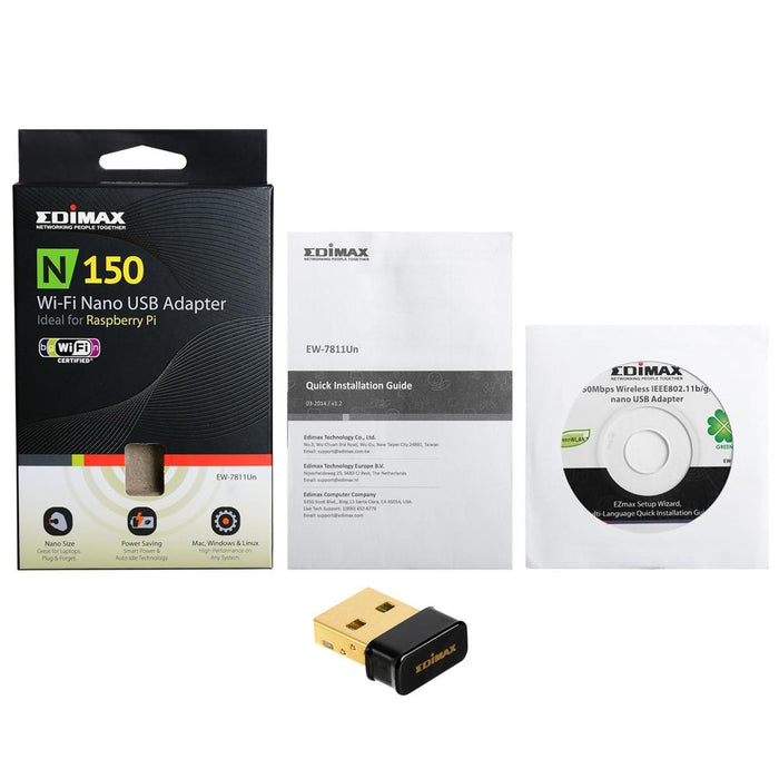 Wireless nano adapter EDIMAX EW-7811UN USB Realtek 2.4Ghz 802.11n/g/b - Безжични адаптери<<<Мрежово