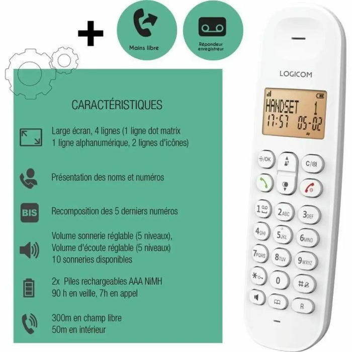 Wireless Phone Logicom DECT ILOA 155T SOLO White - Електроника Телефони и таблети<<<Компютри|