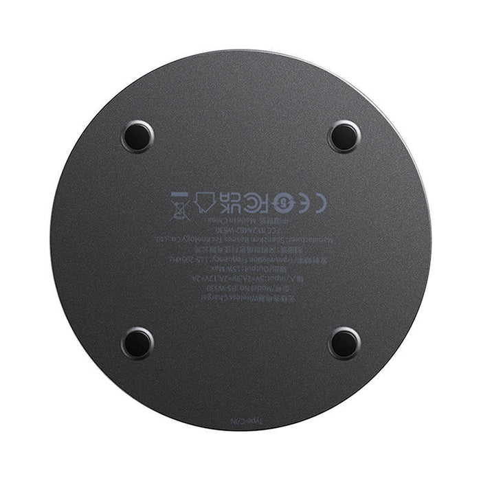 Wireless Qi inductive charger Baseus Simple 2 15W with USB-C to USB-C cable (black) - Wireless