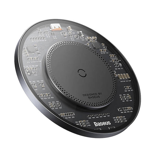 Wireless Qi inductive charger Baseus Simple 2 15W with USB-C to USB-C cable (black) - Wireless