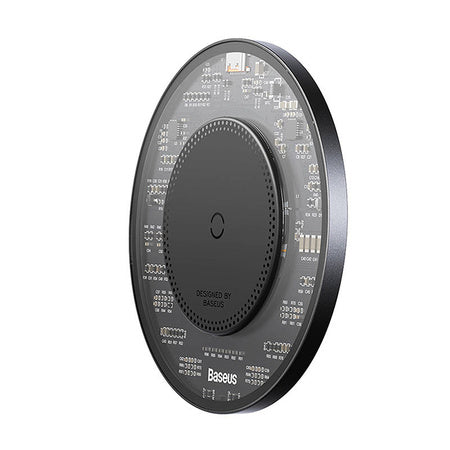 Wireless Qi inductive charger Baseus Simple 2 15W with USB-C to USB-C cable (black) - Wireless
