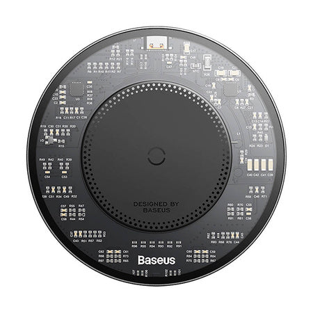 Wireless Qi inductive charger Baseus Simple 2 15W with USB-C to USB-C cable (black) - Wireless