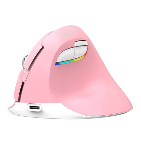 Wireless Vertical Mouse Delux M618Mini DB BT + 2.4G 2400DPI (pink) - Vertical mice<<<Mice<<<Gaming<<<InnproXML