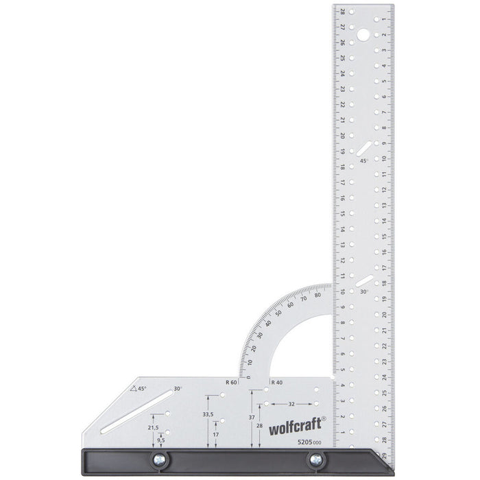 Set square Wolfcraft 5205000 Steel 200 x 300 mm Grey