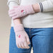 Women’s winter telephone gloves with a snowman and a Christmas tree - pink - Cycling gloves<<<HurtelXML