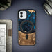 Wood and Resin Case for iPhone 12/12 Pro MagSafe Bewood Unique Neptune - Navy Blue & Black - Cell phone cases