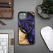 Wood and Resin Case for iPhone 14 MagSafe Bewood Unique Violet - Purple and Black - Cell phone cases